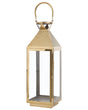 Metal Lantern Brass Stainless Steel H 55 cm Pillar Candle Holder Beliani