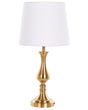 Table Lamp Gold with White Metal Base Polyester Shade Vintage Design Beliani