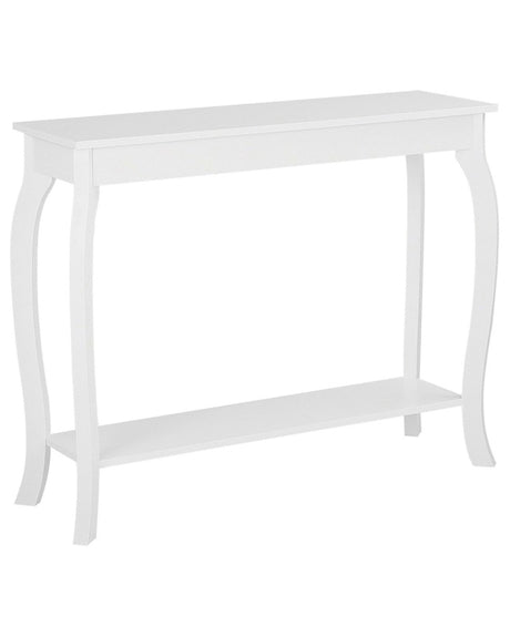 Console Table White 100 x 30 cm Modern French Style Storage Display Shelf Living Room Hallway Bedroom Beliani