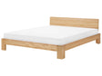 Bed Frame Light Pine Wood EU Super King Size 6ft Slatted Headboard Minimalist Beliani