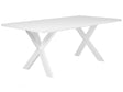 Dining Table White Tabletop 180 x 100 cm X-cross Solid Wood Legs Kitchen Table Beliani