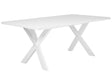 Dining Table White Tabletop 180 x 100 cm X-cross Solid Wood Legs Kitchen Table Beliani