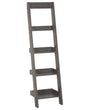 4-Tier Ladder Bookcase Grey Book Shelf Display Beliani