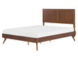 EU King Size Bed Dark Wood MDF 5ft3 Frame with Headrest and Slatted Base Beliani