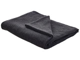 Blanket Dark Grey Cotton 130 x 180 cm Bed Throw Cross Catch Stitch Oversized Beliani