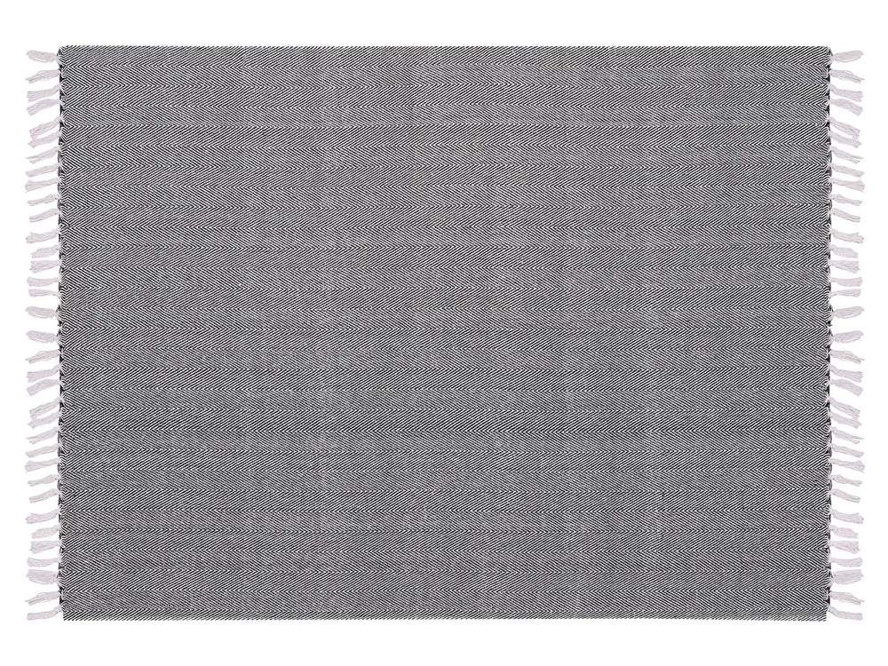 Blanket Black Cotton 130 x 160 cm Bed Throw Boho Coastal Beliani