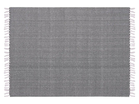 Blanket Black Cotton 130 x 160 cm Bed Throw Boho Coastal Beliani