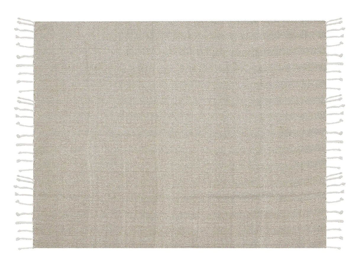 Blanket Beige Cotton 130 x 160 cm Bed Throw Boho Coastal Beliani