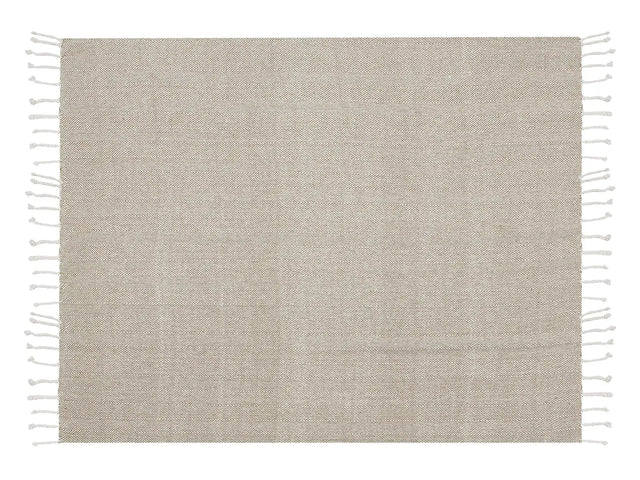 Blanket Beige Cotton 130 x 160 cm Bed Throw Boho Coastal Beliani