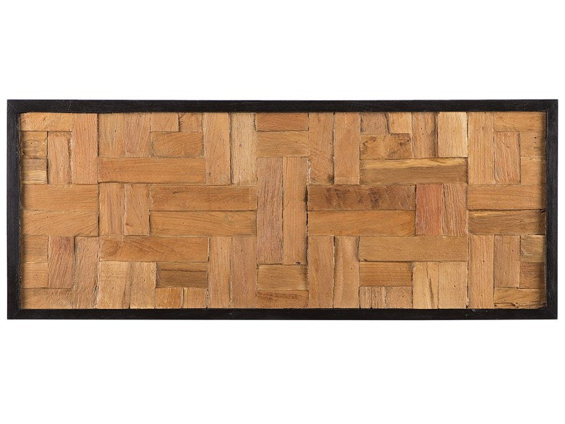 Wall Decor Light Wood Teak 40 x 100 cm Rectangular Rustic Beliani