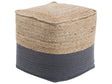 Pouf Ottoman Grey Jute EPS Beads Filling Square 44 x 44 cm Boho Style Beliani