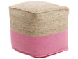 Pouf Ottoman Pink Jute EPS Beads Filling Square 44 x 44 cm Boho Style Beliani