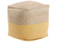 Pouf Ottoman Yellow Jute EPS Beads Filling Square 44 x 44 cm Boho Style Beliani