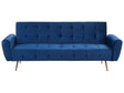 Sofa Bed Blue Velvet 3 Seater Metal Legs Upholstered Back Tufted Modern Beliani