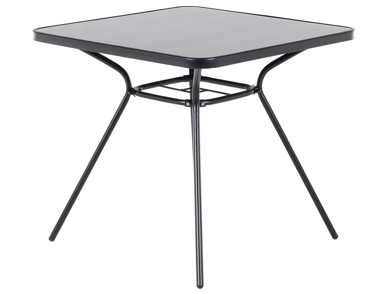 Outdoor Dining Table Black Steel 80 x 80 cm Modern Garden Beliani