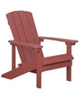 Garden Chair Red Plastic Wood Weather Resistant Modern Style Beliani