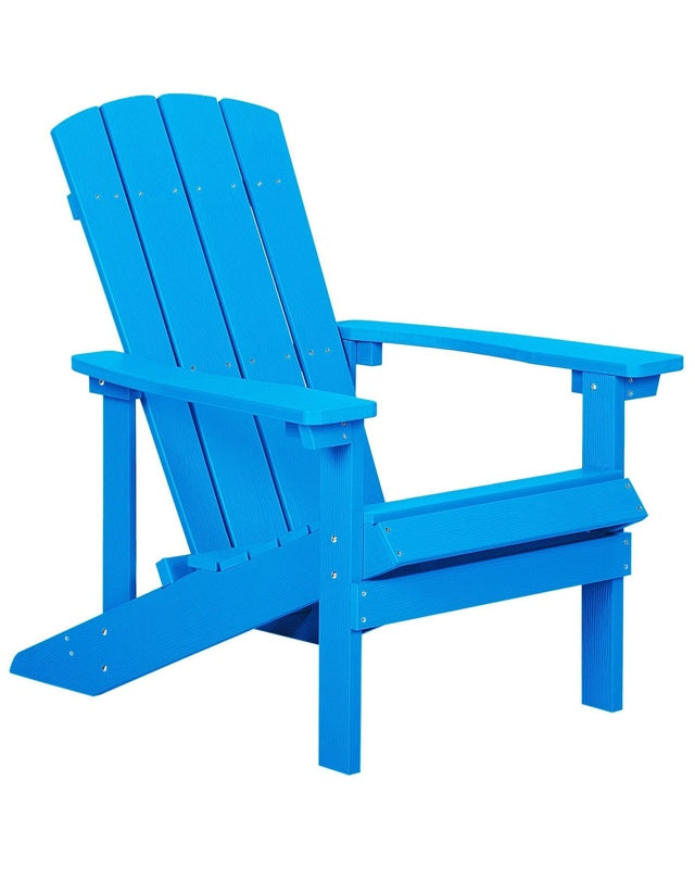 Garden Chair Blue Plastic Wood Weather Resistant Modern Style Beliani