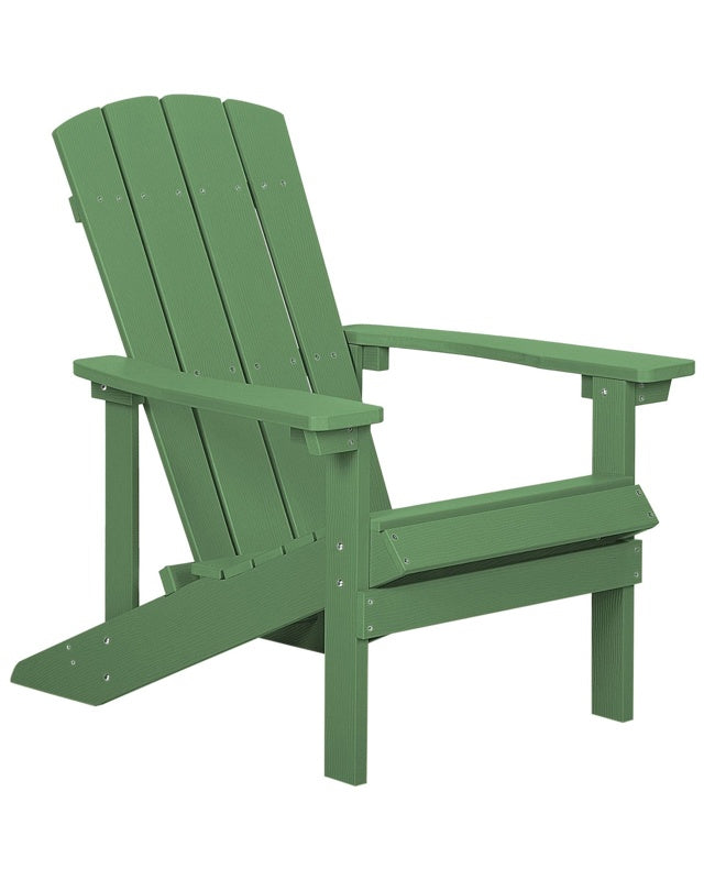 Garden Chair Green Plastic Wood Weather Resistant Modern Style Beliani