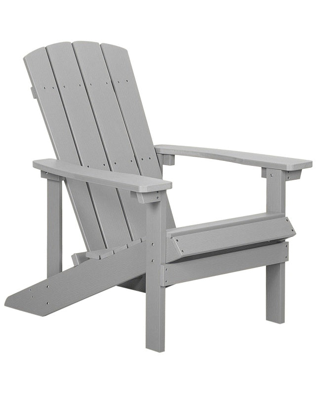 Garden Chair Light Grey Plastic Wood Weather Resistant Modern Style Beliani