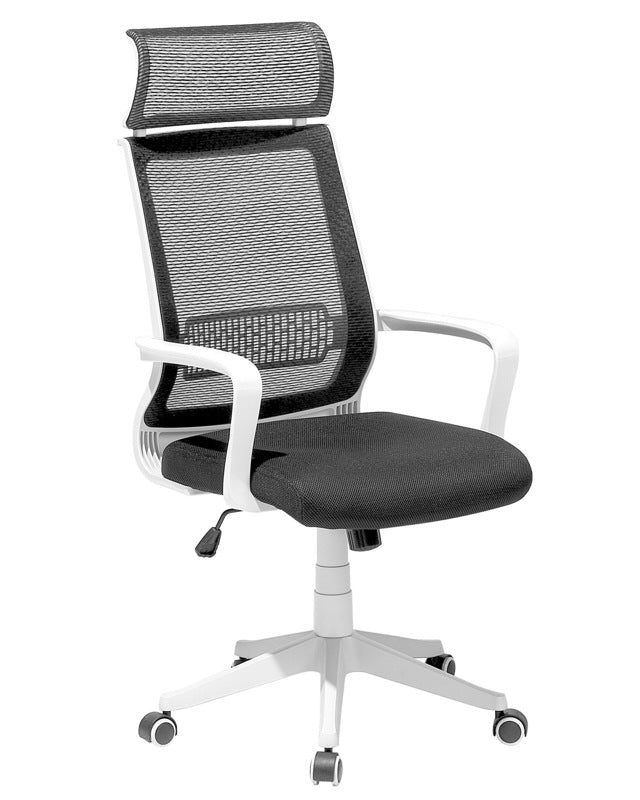 Office Desk Chair Black Mesh Back Swivel Gas Lift Adjustable Height with Castors Ergonomic Modern Beliani