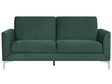 Sofa Green Fabric Upholstery Silver Legs 3 Seater Glam Beliani