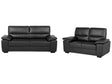 Sofa Set Black 3 + 2 Seater Faux Leather Living Room Beliani