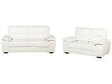Sofa Set Off-White 3 + 2 Seater Faux Leather Living Room Beliani