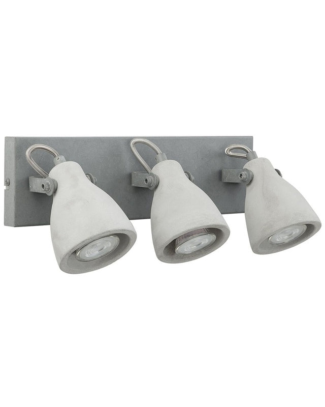 Wall Lamp 3 Lights Grey Sconce Concrete Industrial Beliani