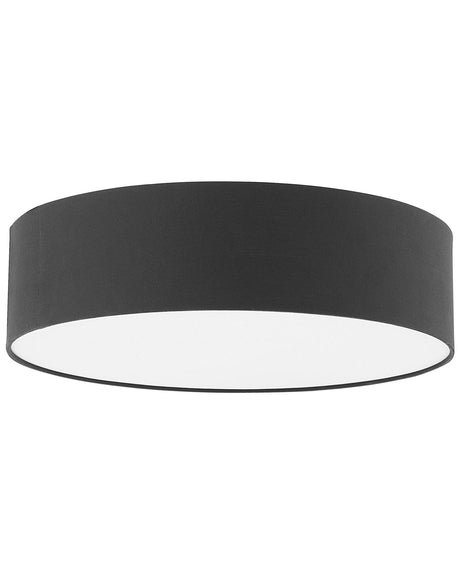 Flush Lamp Black Polycotton  45 cm Boho Beliani