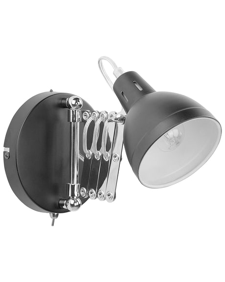Wall Lamp Black Metal Sconce Adjustable Swing Arm Industrial Beliani