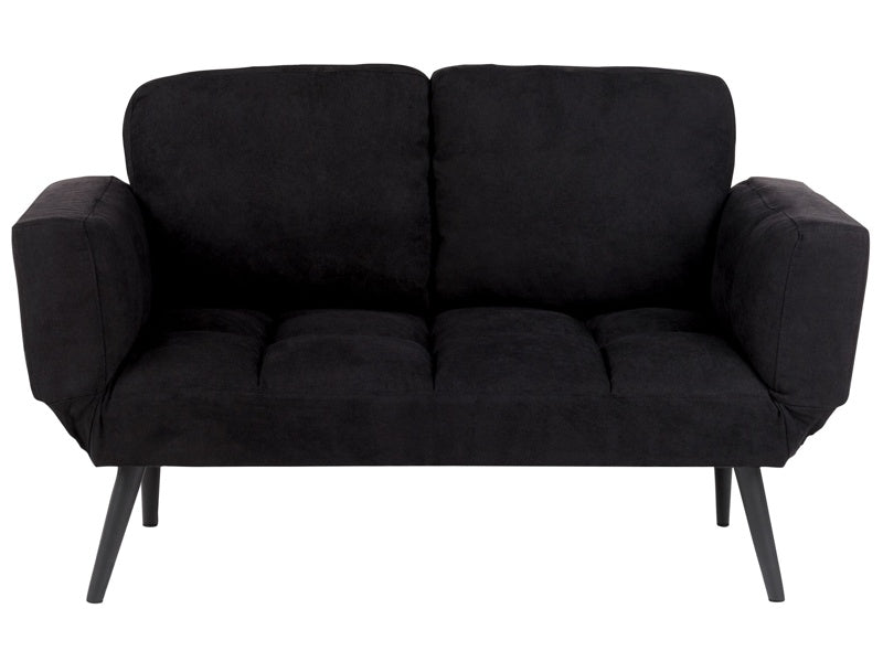 Sofa Bed Black Loveseat Adjustable Armrests Minimalist Beliani