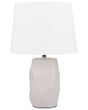 Bedside Table Lamp Pink Ceramic Base White Shade Beliani