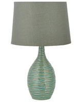 Bedside Table Lamp Light Green Ceramic Base Beliani