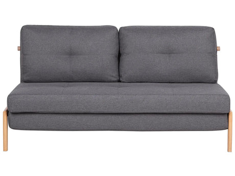 Sofa Bed Dark Grey Fabric 2 Seater Cushions Scandinavian Beliani