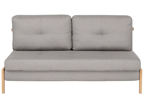 Sofa Bed Light Grey Fabric 2 Seater Cushions Scandinavian Beliani