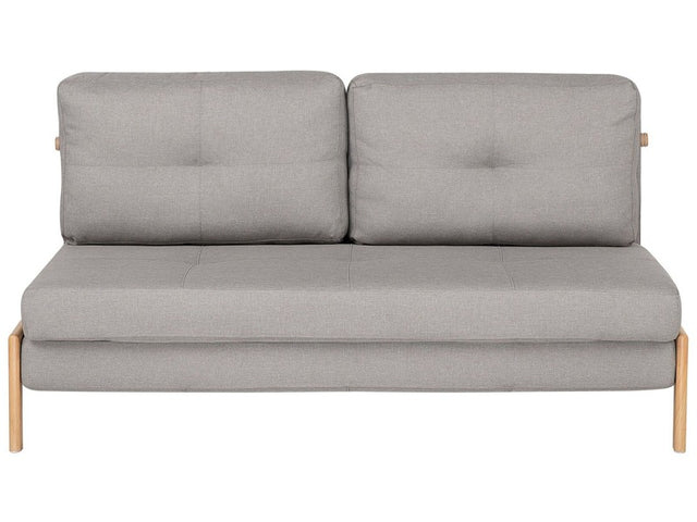 Sofa Bed Light Grey Fabric 2 Seater Cushions Scandinavian Beliani