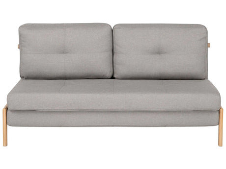 Sofa Bed Light Grey Fabric 2 Seater Cushions Scandinavian Beliani