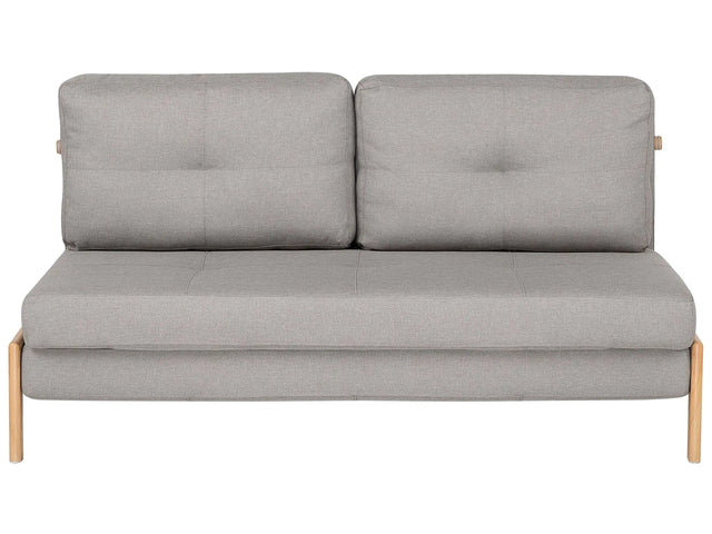 Sofa Bed Light Grey Fabric 2 Seater Cushions Scandinavian Beliani
