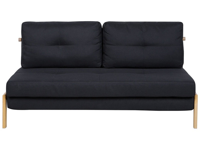 Sofa Bed Black Fabric 2 Seater Cushions Scandinavian Beliani