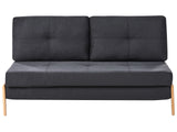 Sofa Bed Black Fabric 2 Seater Cushions Scandinavian Beliani