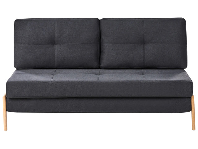 Sofa Bed Black Fabric 2 Seater Cushions Scandinavian Beliani