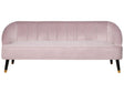 Sofa Pink Velvet 3 Seater Channel Back Recessed Arms Wooden Legs Beliani