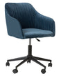 Office Swivel Chair Blue Velvet Height Adjustable Beliani