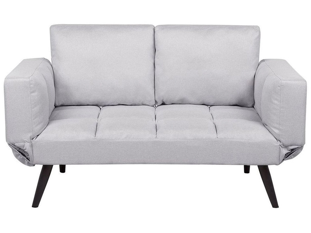 Sofa Bed White Loveseat Adjustable Armrests Minimalist Beliani