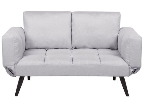 Sofa Bed White Loveseat Adjustable Armrests Minimalist Beliani
