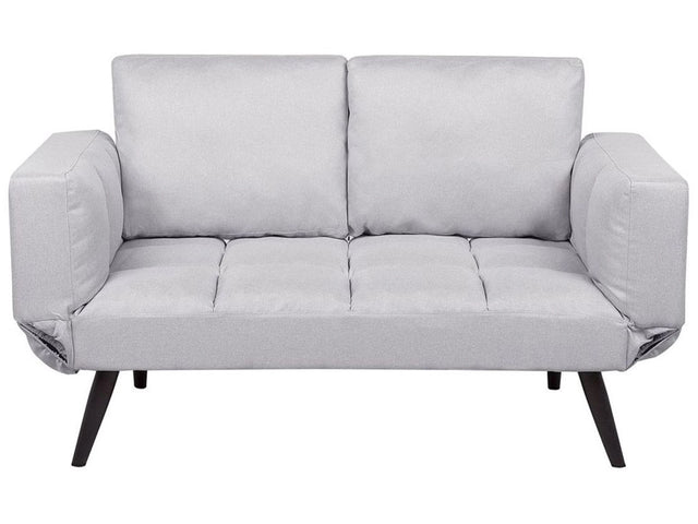 Sofa Bed White Loveseat Adjustable Armrests Minimalist Beliani