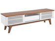TV Stand Dark Wood White TV Up To 67 Recommended 5 Shelves Drawer Modern Beliani