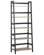 Ladder Bookcase Black and Light Wood Effect 163 x 64 cm 5 Tier Leaning Shelving Rack Beliani