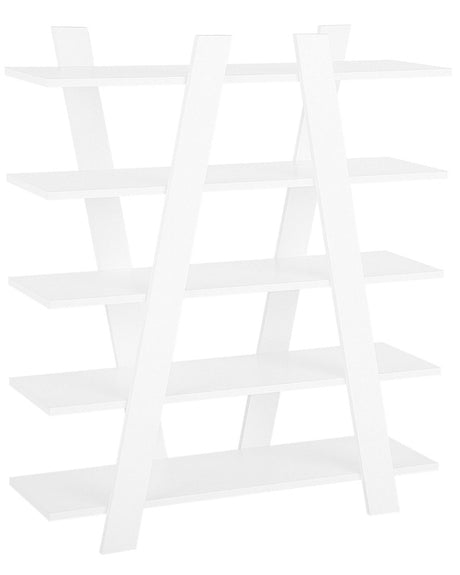 Bookcase White 116 x 100 cm 5 Shelves Scandinavian Beliani