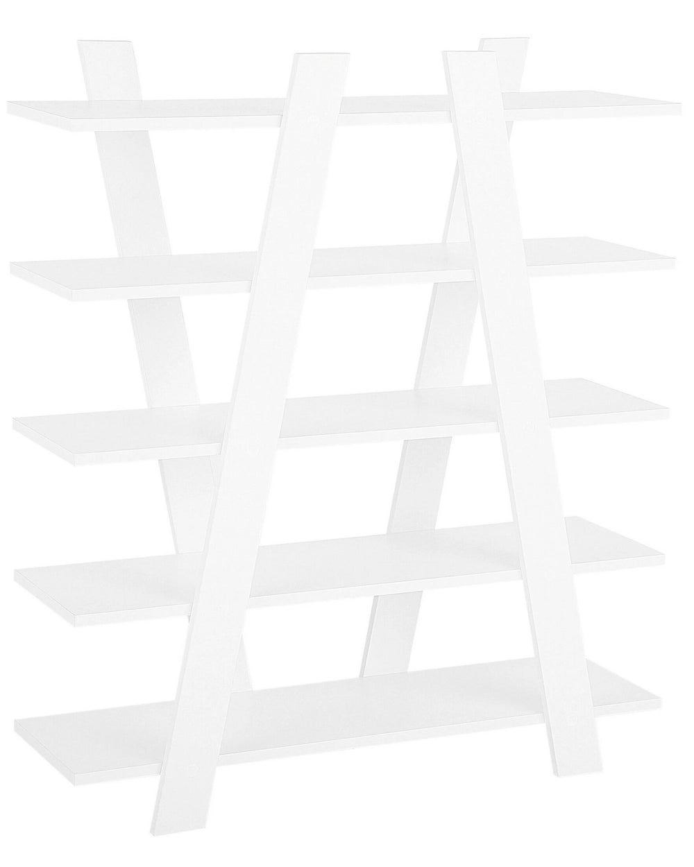 Bookcase White 116 x 100 cm 5 Shelves Scandinavian Beliani